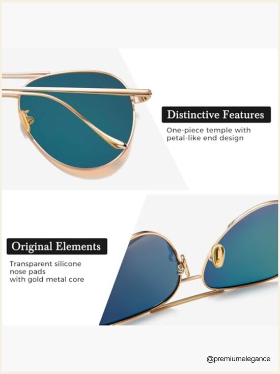 Oversized Aviator Sunglasses - Polarized Mirror Lens UV400 Lightweight Metal
